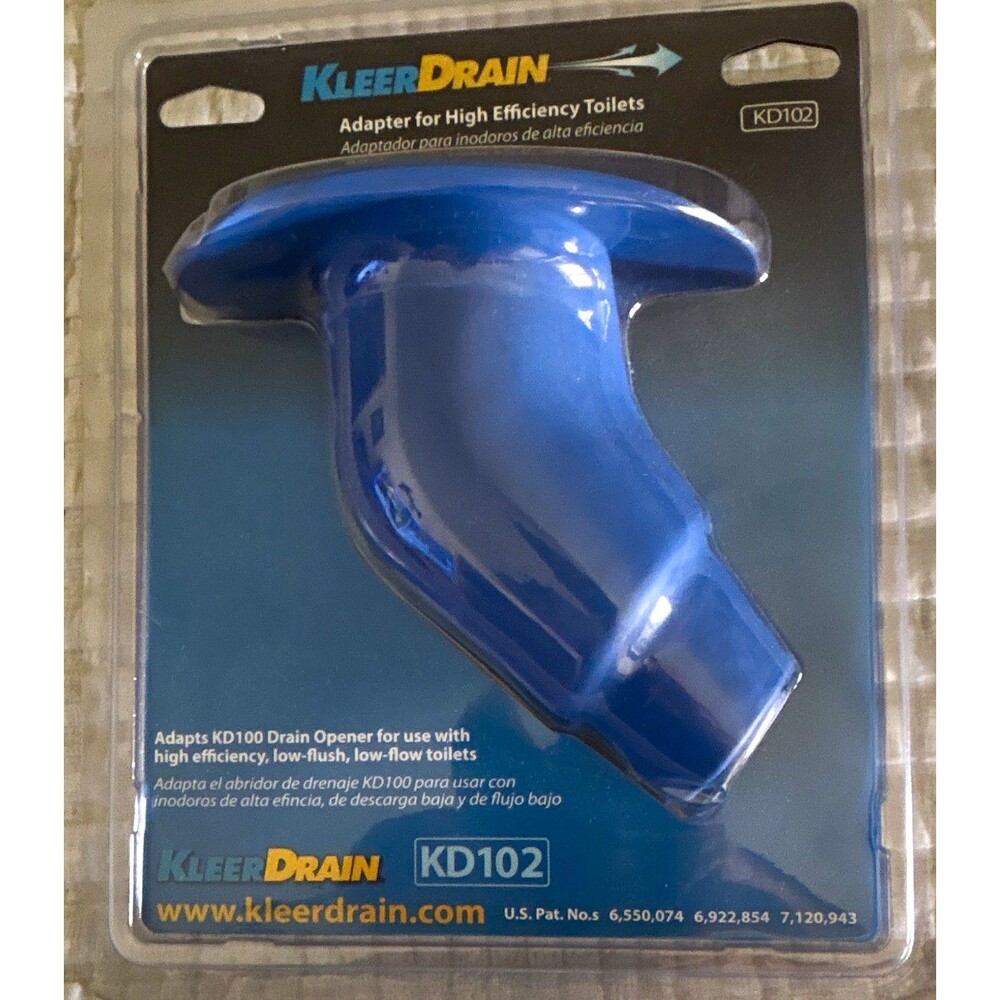 KleerDrain KD102 Toilet Adapter for KD100, Straight Plastic, 1-Pack